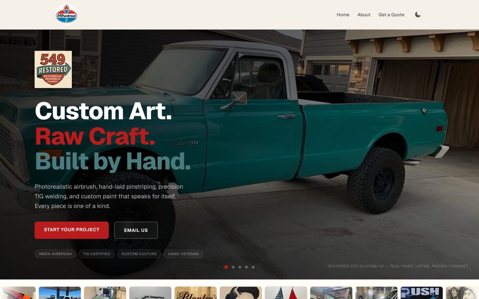 Homepage of 549 Restored