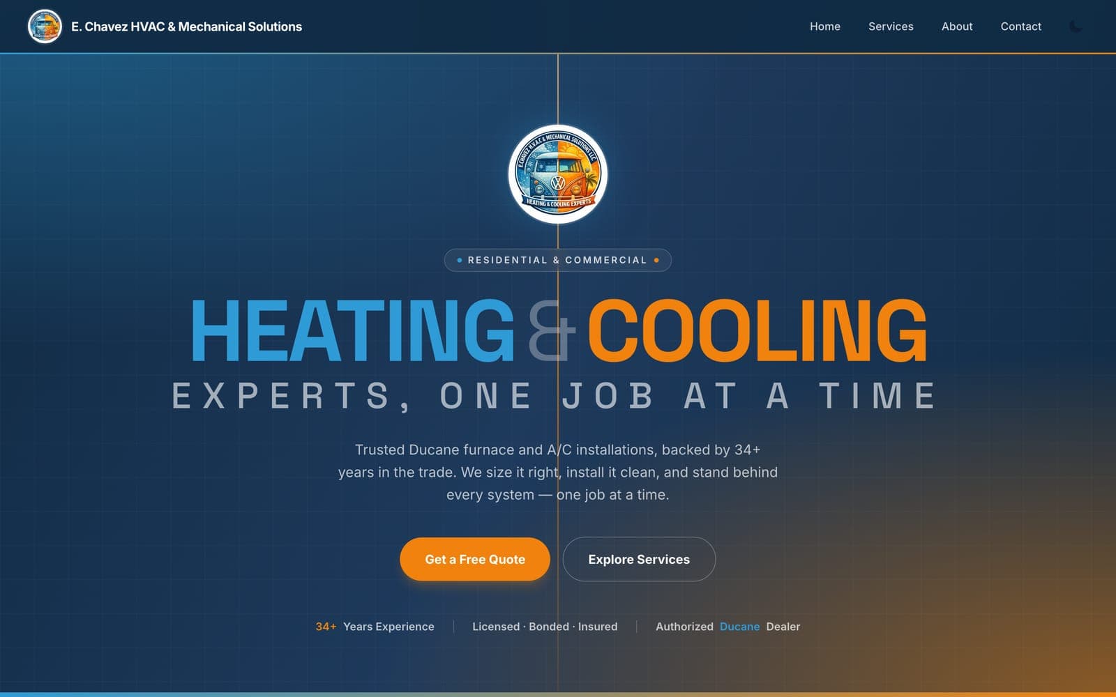 Homepage of E. Chavez HVAC & Mechanical