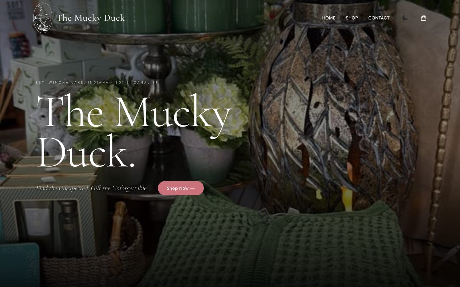 Concept homepage for a neighborhood pub