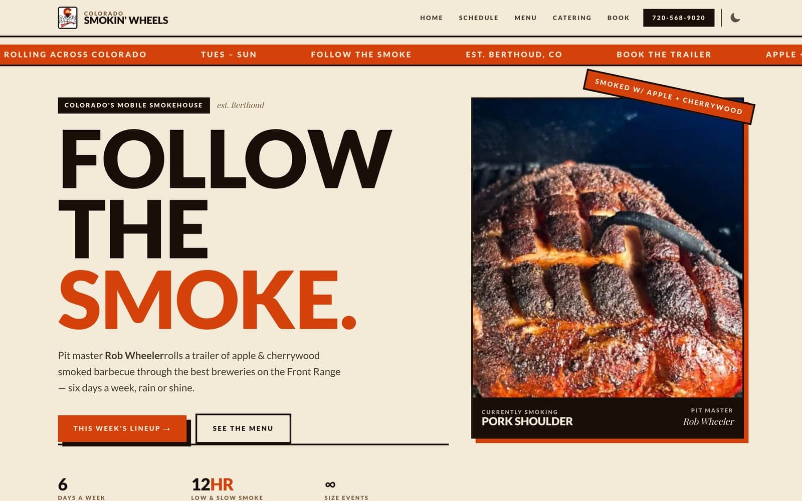 Homepage for Smokin' Wheels BBQ